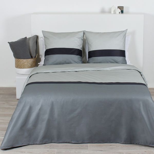 Parure de couette 100% microfibre Leano Gris