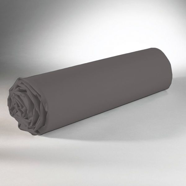 Drap housse 100% Coton 57 fils Anthracite