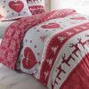 Parure de couette 220x240 100% Flanelle de Coton Coeur