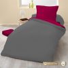 Parure de couette 140x200 100% Coton 57 fils Fushia/Anthracite