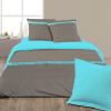 Housse de couette 100% Coton 57 fils Hacienda Aqua 220x240