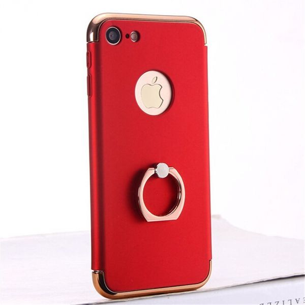 Coque ultra-fine rouge avec anneau pour iPhone 8/7/6S/6