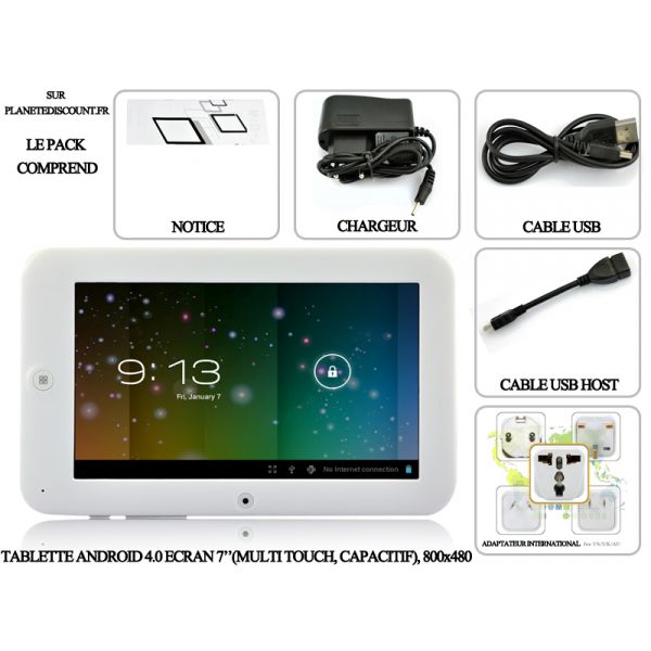 Tablette android 4.0 4GB 7" (blanc)