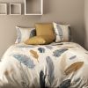 Housse de couette 100% Coton Plumplum Beige et taie d'oreiller