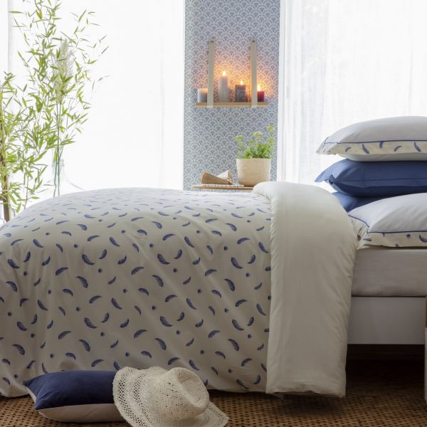 Housse de couette Percale de Coton Ania et taie d'oreiller