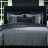 Housse de couette Percale de Coton Vagues Gris Foncé et taie d'oreiller