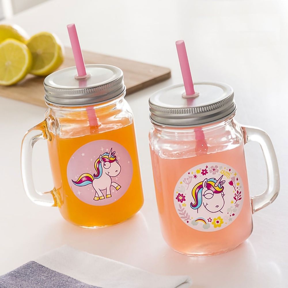 600Ml Verre Avec Paille,Lot De 4 Verre Bubble Tea Avec Pailles Et