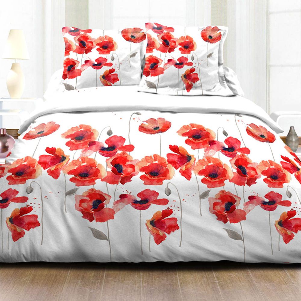 Grossiste Couette imprimée 220x240 cm 300 gr/m² Coquelicot B2B