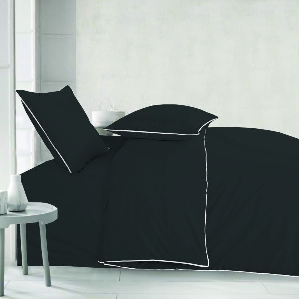 Parure de couette 220x240 cm 100% Coton 57 fils Black