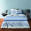 Parure de couette 220x240 cm 100% Coton 57 fils Geometrique Bleu