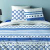 Parure de couette 220x240 cm 100% Coton 57 fils Geometrique Bleu