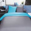 Parure de couette 140x200 cm 100% Coton 57 fils Gris Turquoise