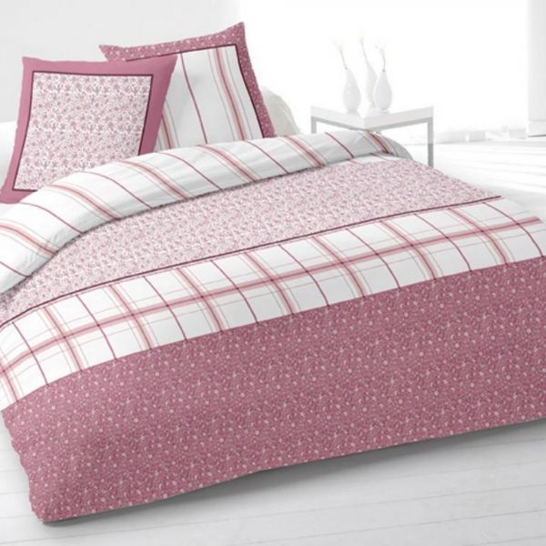 Parure de couette 220x240 cm 100% Coton 52 fils Lana Rose