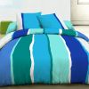 Parure de drap 240x300 cm 100% Coton 57 fils Free Stripes Bleu