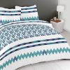 Parure de lit - Housse de couette 100% Coton 57 fils Chevron Azur