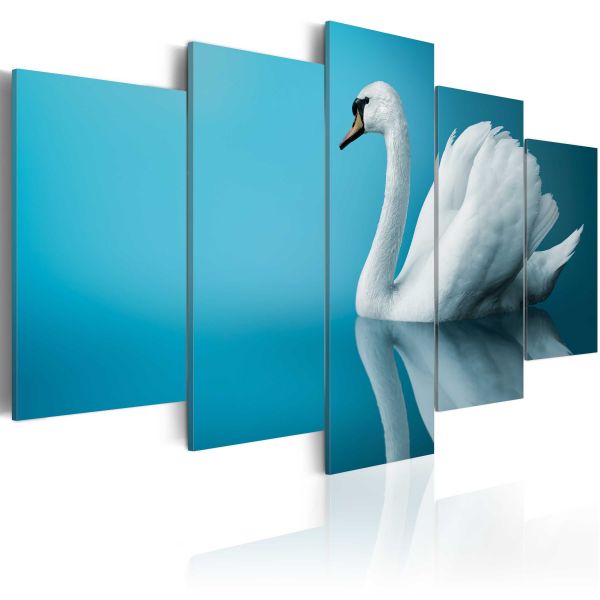 Tableau Cygne sur fond bleu