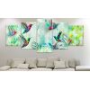 Tableau Colourful Hummingbirds 5 Pièces Wide Green