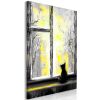 Tableau Longing Kitty 1 Pièce Vertical Yellow