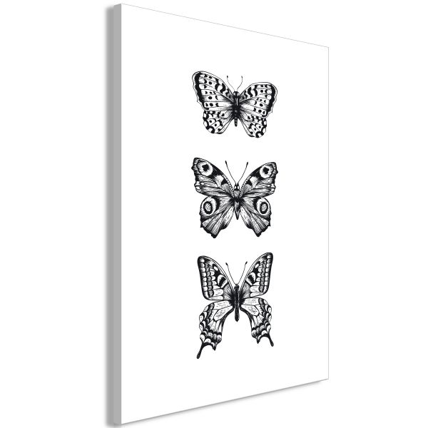 Tableau Three Butterflies 1 Pièce Vertical