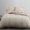 Housse de couette 220x240 + 2 taies d'oreiller Flanelle de Coton Elin