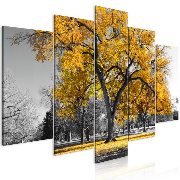 Tableau Autumn in the Park (5 Parts) Wide Gold