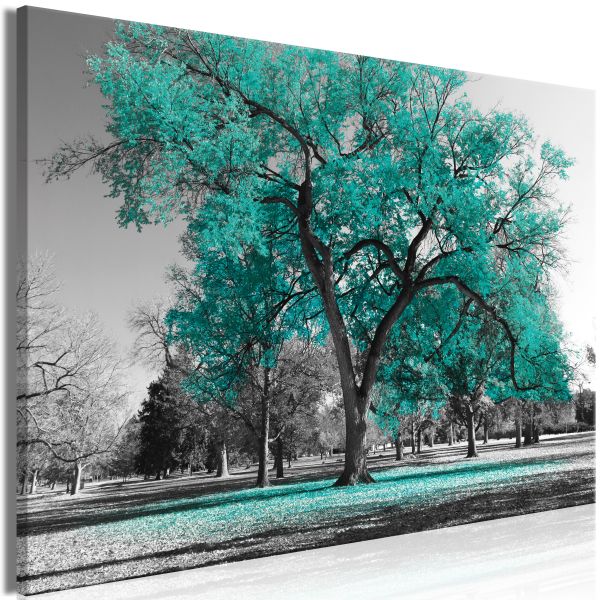 Tableau Autumn in the Park (1 Part) Wide Turquoise