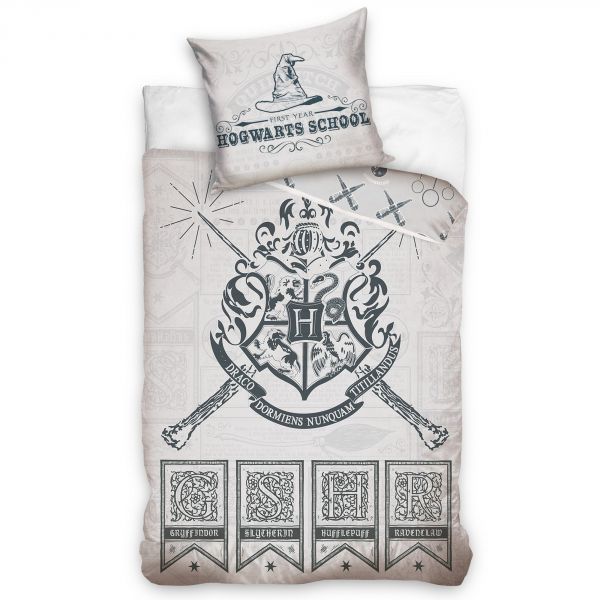 Parure de lit Harry Potter - Housse de couette enfant 100% coton école  Poudlard pas cher