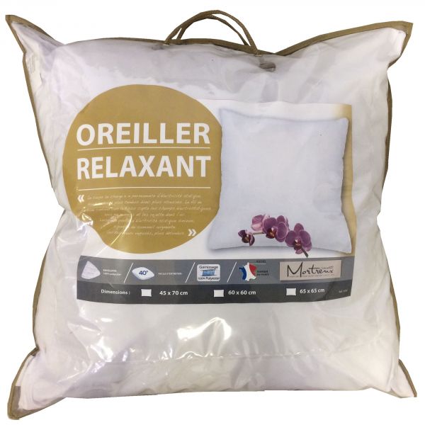 Oreiller relaxant 60x60 600gr/m² fabrication française