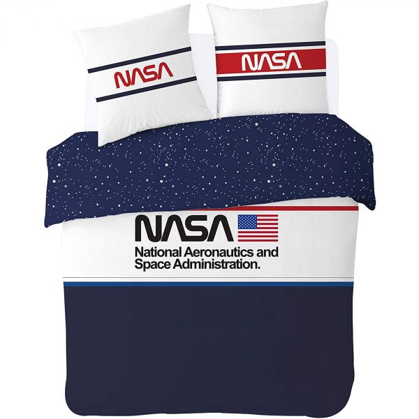 Parure de lit NASA – Bleu, Blanc, Rouge 100% coton 220x240 cm