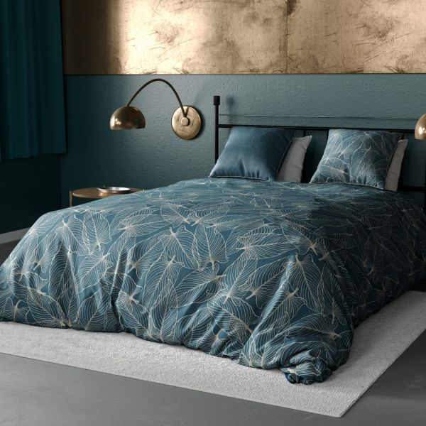 Housse de couette Réversible et taie d'oreiller 100% Percale de Coton 71 fils Cohiba