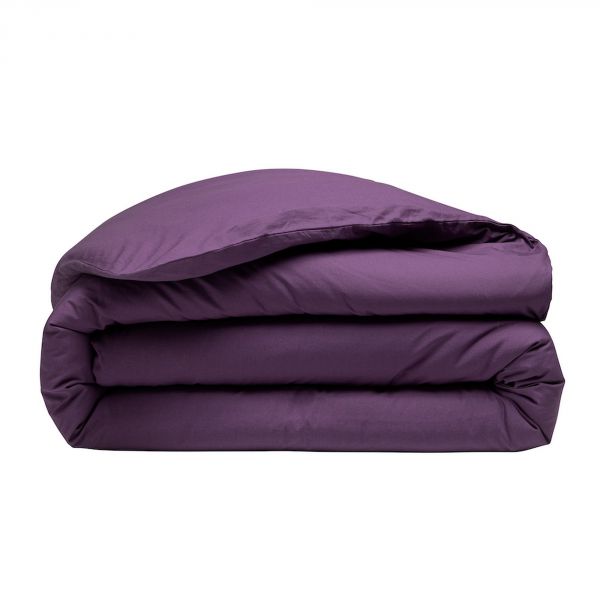 Housse de couette 100% Percale de Coton Lavé 80 fils Bâton Rouge Violet