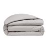 Housse de couette 100% Percale de Coton Lavé 80 fils Bâton Rouge Gris Clair