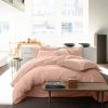 Housse de couette 100% Percale de Coton Lavé 80 fils Bâton Rouge Rose