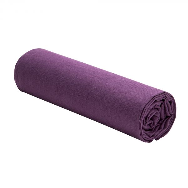 Drap housse 100% Lin Lavé Bâton Rouge Violet