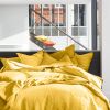 Housse de couette 100% Lin Lavé Bâton Rouge Jaune