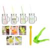 Coffret Mojito Mason Jar avec 4 chopes en verre 45 cl