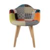 Fauteuil scandinave Patchwork motif multicolore