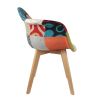 Fauteuil scandinave Patchwork motif multicolore