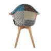 Fauteuil scandinave Patchwork motif multicolore