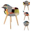 Fauteuil scandinave Patchwork motif multicolore