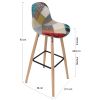 Tabouret de bar scandinave Patchwork Riga