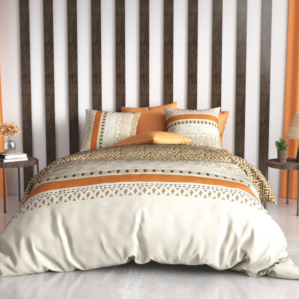 Parure housse de couette 100% Percale de Coton 71 fils Saou