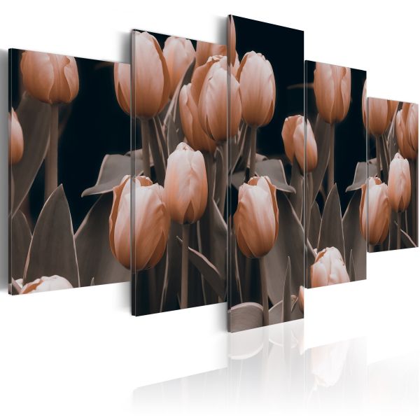 Tableau Fleurs Tulipes en sépia