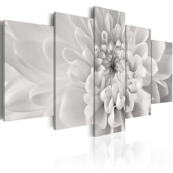 Tableau Fleurs Dahlia en gris