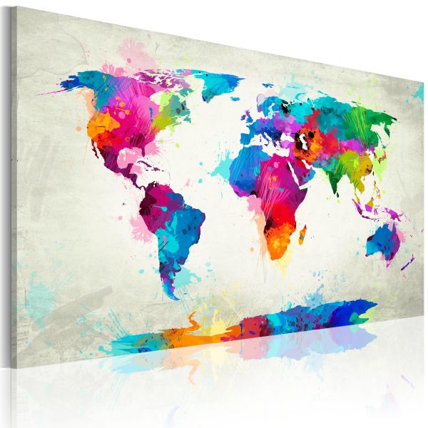 Tableau Cartes du monde Map of the world - an explosion of colors
