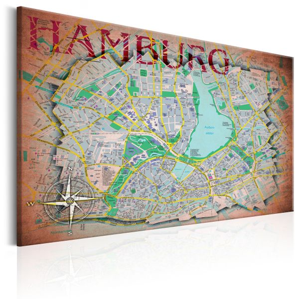 Tableau Cartes du monde Map of Hamburg