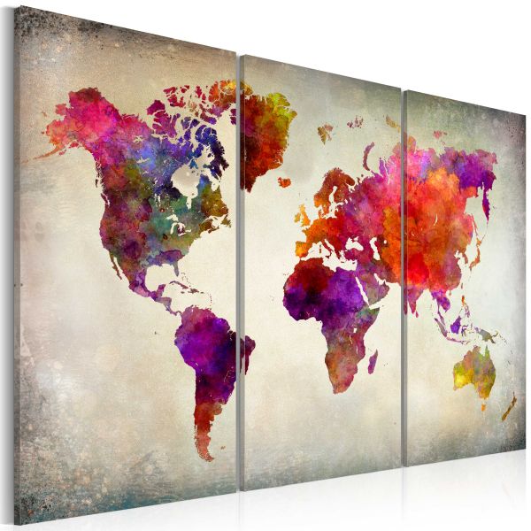Tableau Cartes du monde Monde - mosaique de couleurs