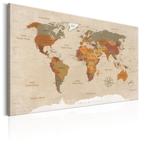Tableau Cartes du monde World Map: Beige Chic