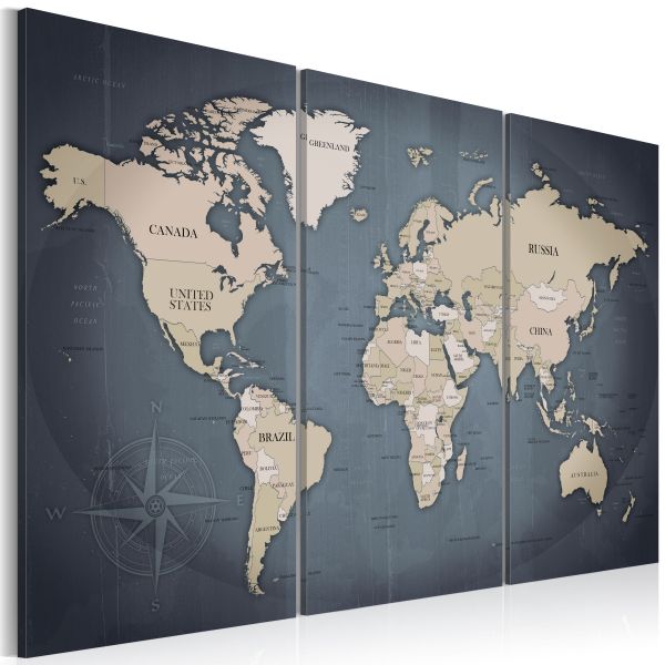 Tableau Cartes du monde Anthracitic World