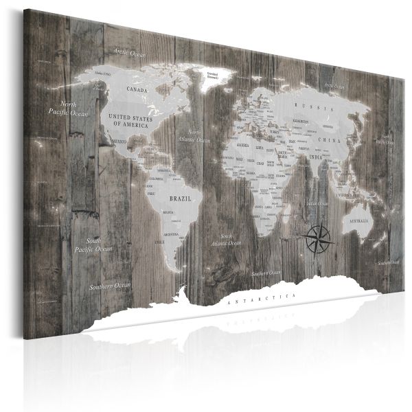 Tableau Cartes du monde World Map: Wooden World
